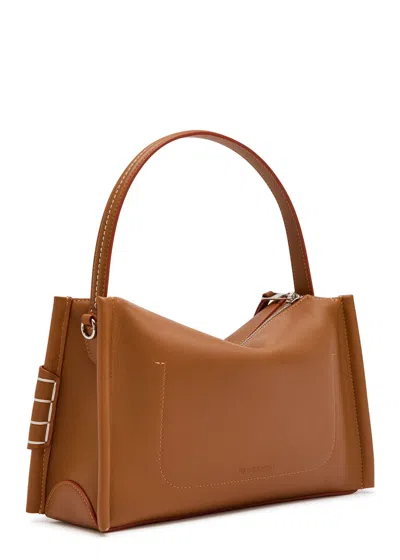 Jw Anderson Loafer Leather Shoulder Bag With Detachable Strap In Brown