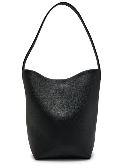 The Row Park Medium Grained Leather Tote In Black