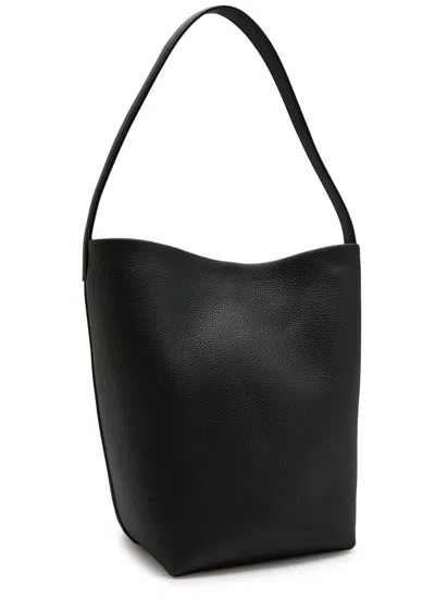 The Row Park Medium Grained Leather Tote In Black