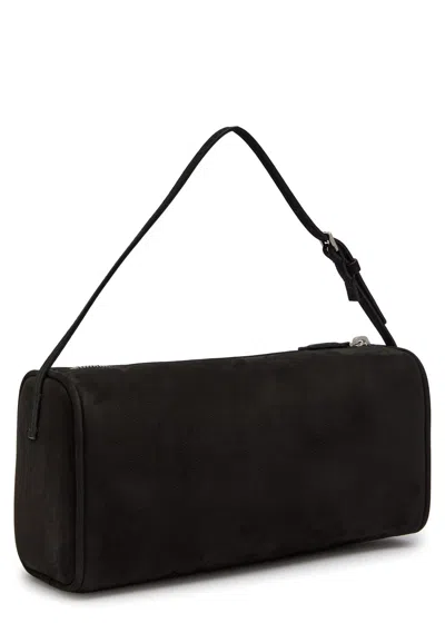 The Row Round 90s Nubuck Top Handle Bag In Black