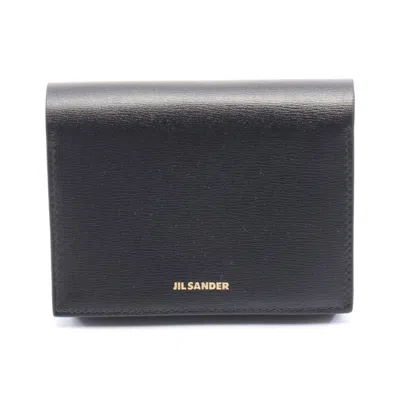 Jil Sander Origami Leather Card Holder In Black