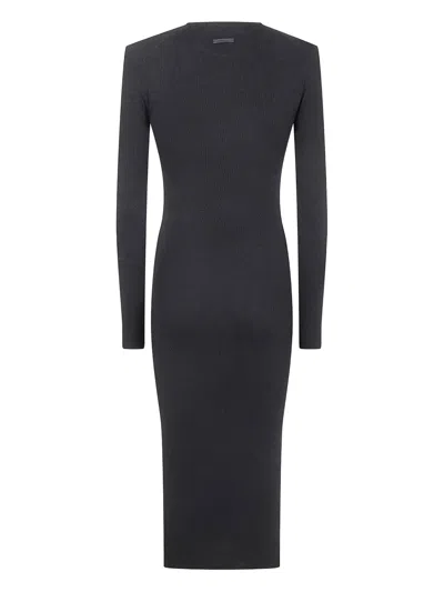 Essentials Womens Rib Long Sleeve Dress In Multi