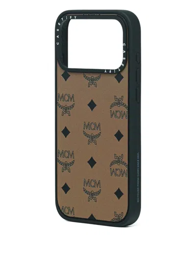 Mcm X Casetify Monogram-pattern Iphone 17 Pro Max Case In Brown