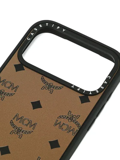 Mcm X Casetify Monogram-pattern Iphone 17 Pro Max Case In Brown