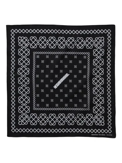 Neighborhood Geometric Pattern Scarf In Black