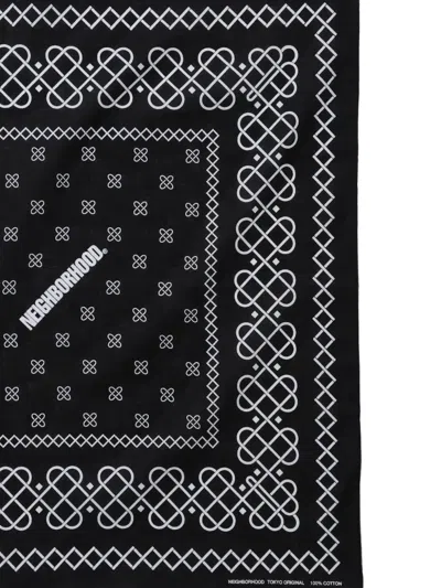 Neighborhood Geometric Pattern Scarf In Black