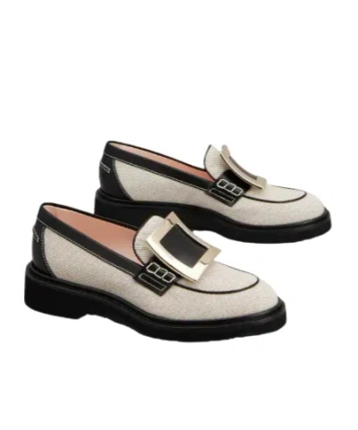 Roger Vivier Viv Rangers Fab Met Buc Loafer 25 In Neutral