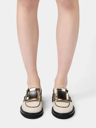 Roger Vivier Viv Rangers Fab Met Buc Loafer 25 In Neutral