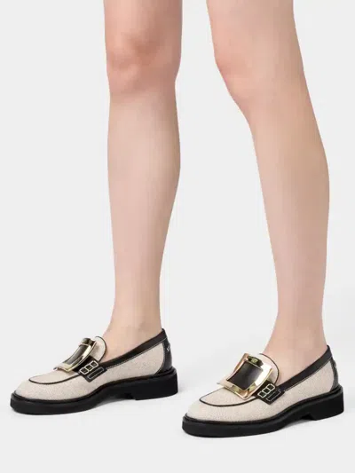 Roger Vivier Viv Rangers Fab Met Buc Loafer 25 In Neutral