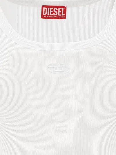Diesel Top In Cotone Elasticizzato Bianco  In White
