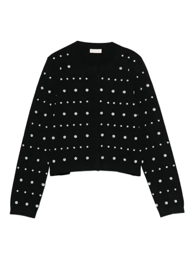 Liujo Black Cardigan With Rhinestones