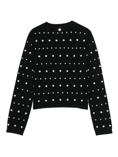 Liujo Black Cardigan With Rhinestones