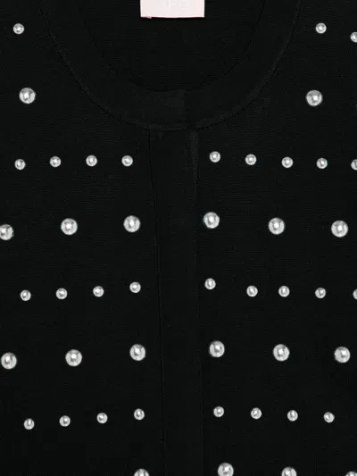 Liujo Black Cardigan With Rhinestones