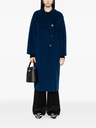 Max Mara Buttoned Belted Double-breasted Coat In Multi