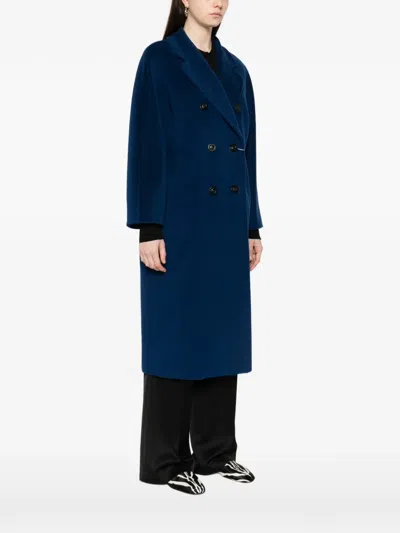 Max Mara Buttoned Belted Double-breasted Coat In Multi
