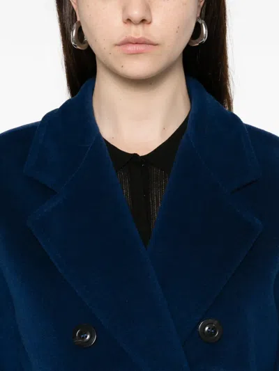 Max Mara Buttoned Belted Double-breasted Coat In Multi