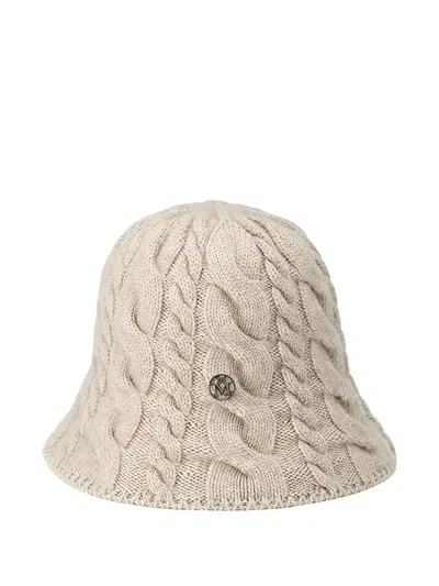 Maison Michel Clem Cable-knit Beanie Hat In Neutral