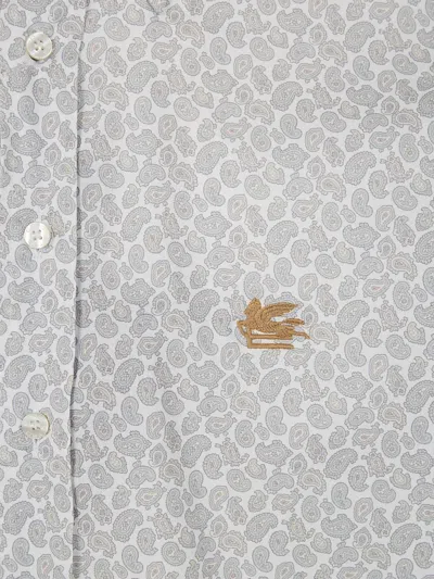 Etro Long Sleeve Shirt Button Down Collar In White