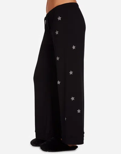 Lauren Moshi Alison Crystal Mini Stars Pajama Set In Black