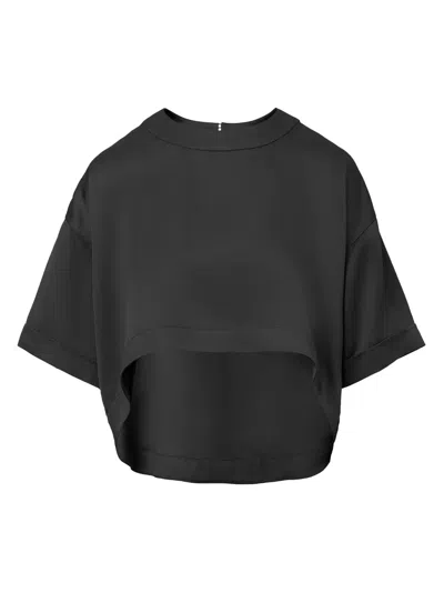 Il Volo Short-sleeve Cropped T-shirt In Black