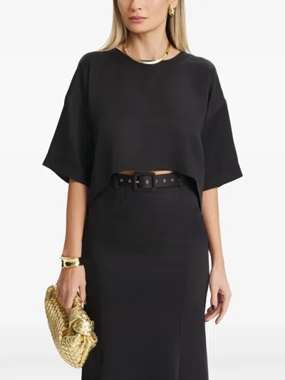 Il Volo Short-sleeve Cropped T-shirt In Black