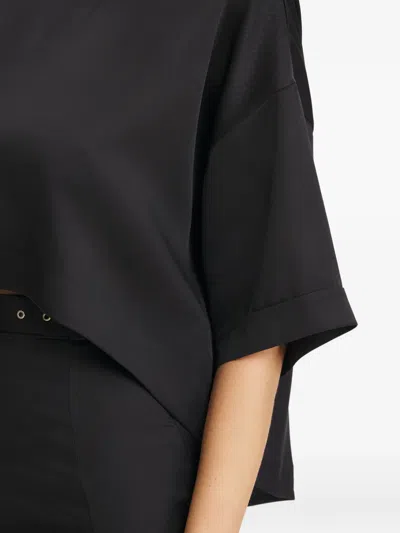 Il Volo Short-sleeve Cropped T-shirt In Black