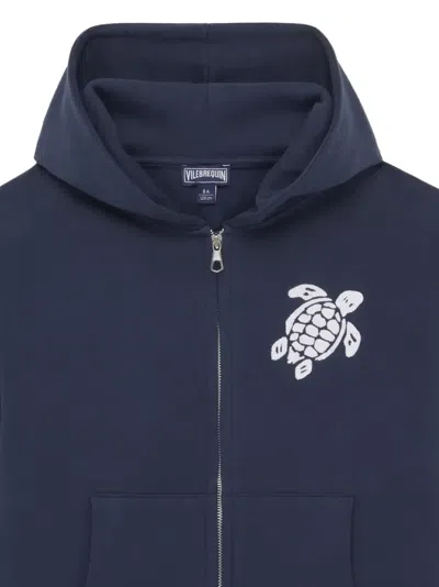 Vilebrequin Embroidered-detail Zip-up Hoodie In Animal Print