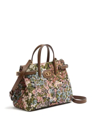 Valentino Antibes Small Floral Jacquard Tote Bag In Multi