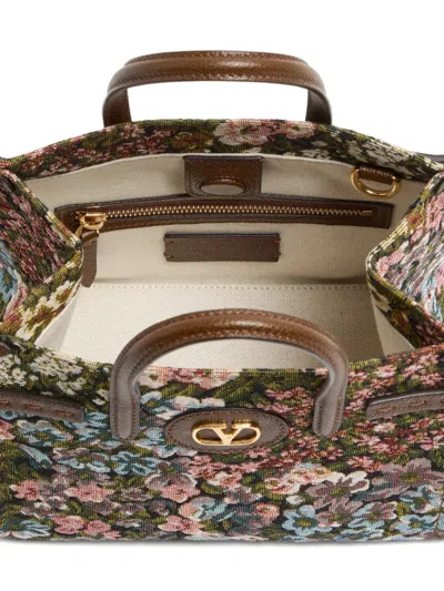 Valentino Antibes Small Floral Jacquard Tote Bag In Multi