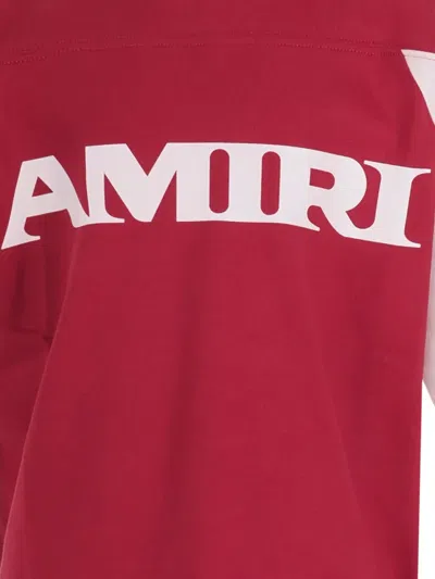 Amiri Colour-block T-shirt In Burgundy