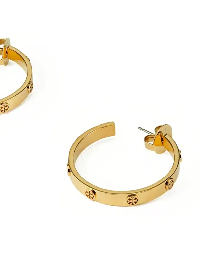 Tory Burch Miller Stud Hoop Earrings In Gold