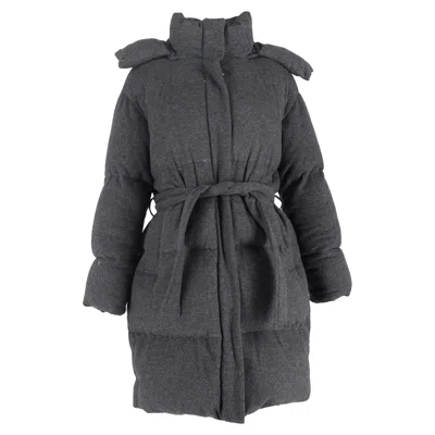 Joseph Celida Belted Down Coat In Grey Wool In Gray