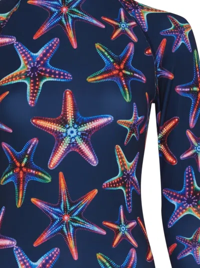 Vilebrequin Graphic-print Long-sleeve Swimsuit In Blue