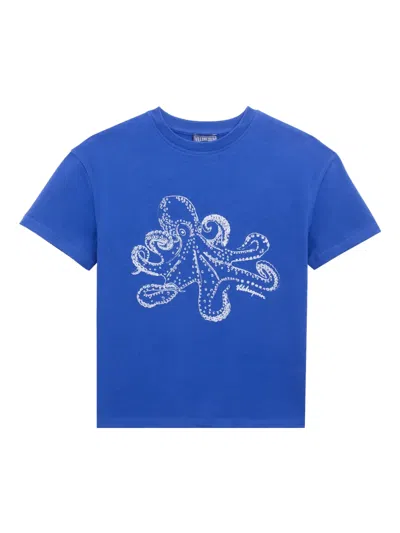 Vilebrequin Crew-neck Graphic-print T-shirt In Blue