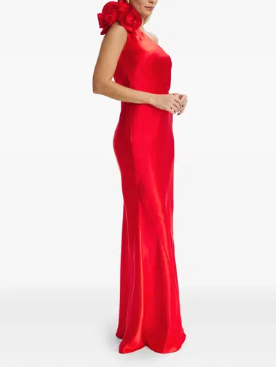 Il Volo Aster Flower-embellishment Maxi Dress In Red