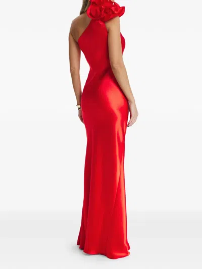 Il Volo Aster Flower-embellishment Maxi Dress In Red