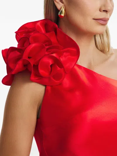 Il Volo Aster Flower-embellishment Maxi Dress In Red