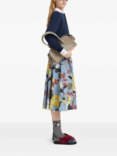 Marni Long-sleeve Striped-trim Polo Shirt In Blue