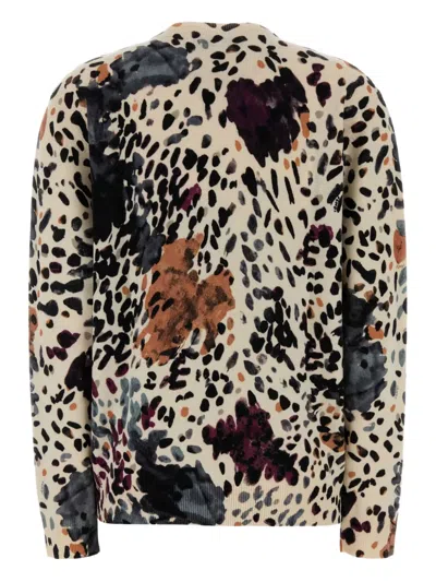 Fendi Wool And Cashmere Moth-print Pullover Clothing In Multi