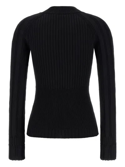 Balmain Knit Cardigan Fitted Silhouette Long Sleeves In Black