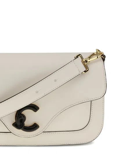 Coccinelle C-me Logo-plaque Shoulder Bag In White