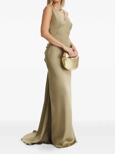 Il Volo Lavina V-neck Maxi Dress In Brown