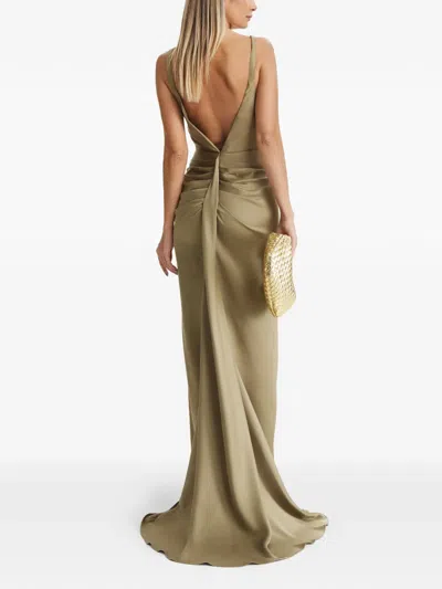 Il Volo Lavina V-neck Maxi Dress In Brown