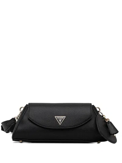 Guess Usa Bolena Logo-plaque Crossbody Bag In Black