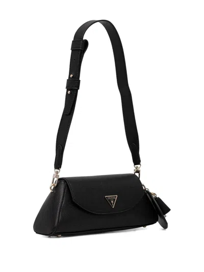 Guess Usa Bolena Logo-plaque Crossbody Bag In Black