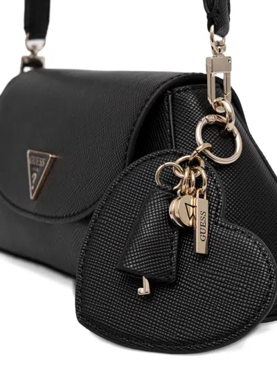 Guess Usa Bolena Logo-plaque Crossbody Bag In Black