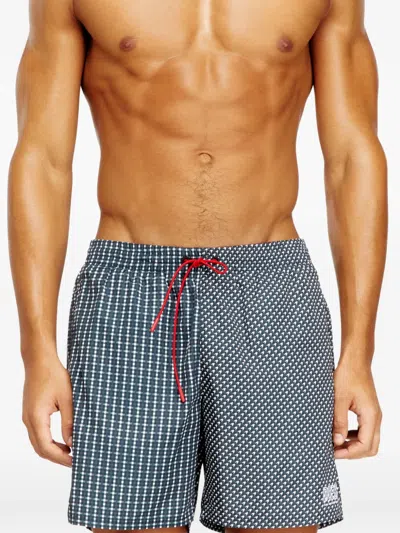 Diesel Sport-41-d-core Patterned Swim Shorts In Multi