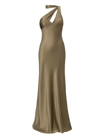 Il Volo Vionne Halterneck Maxi Dress In Neutral