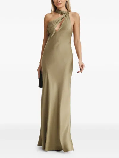 Il Volo Vionne Halterneck Maxi Dress In Neutral