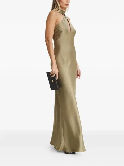 Il Volo Vionne Halterneck Maxi Dress In Neutral